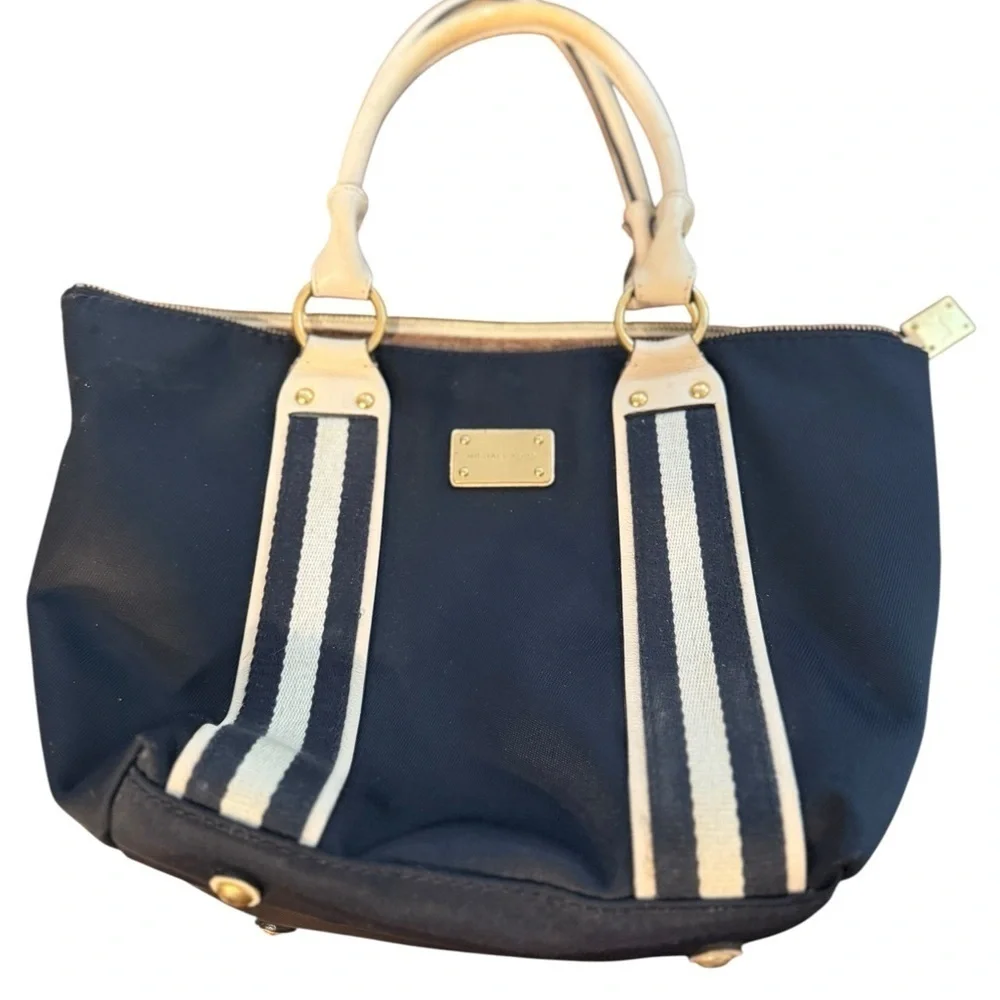 Michael Kors Black and Tan Tote with Structured Design